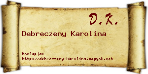 Debreczeny Karolina névjegykártya