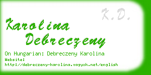 karolina debreczeny business card